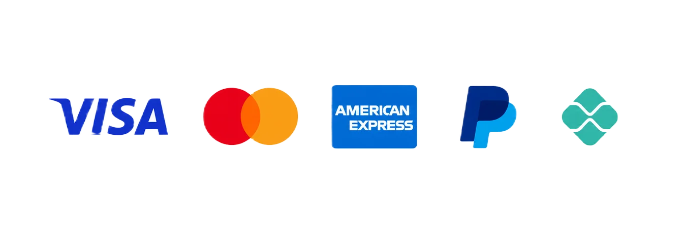 Métodos de pago aceptados: Visa, Mastercard, American Express, PayPal y Pix