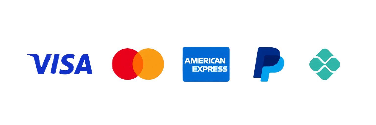 Métodos de pago aceptados: Visa, Mastercard, American Express, PayPal y Pix